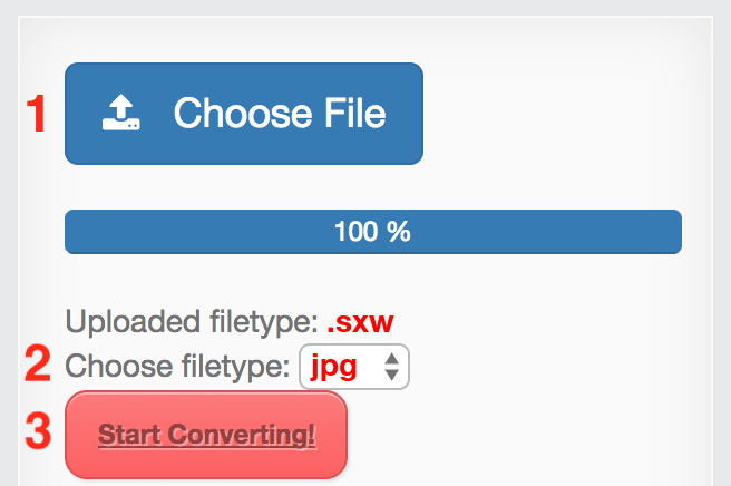How to convert SXW files online to JPG